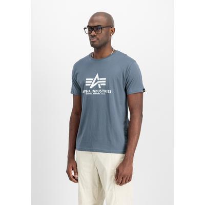 T-Shirt ALPHA INDUSTRIES "Basic BL T-Shirt", Herren, Gr. S, blau (denim blau), Obermaterial: 100% Baumwolle, Shirts T-Shirt