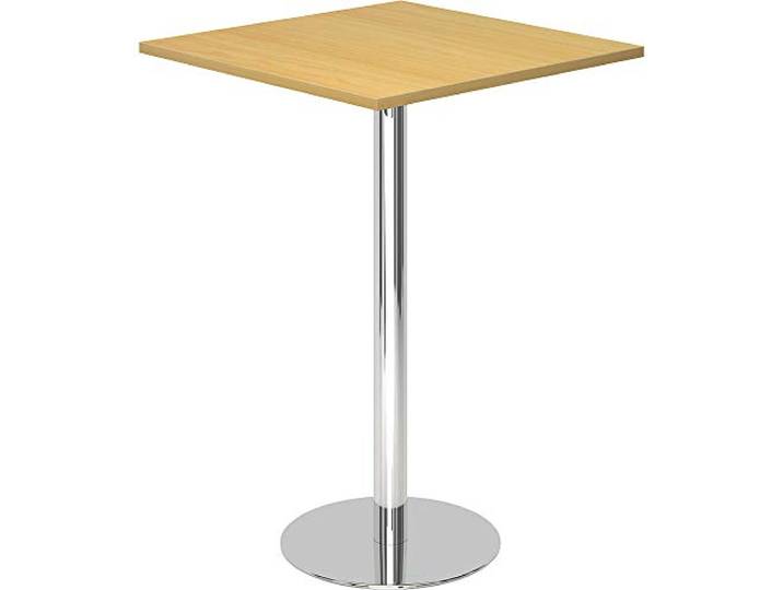 HAMMERBACHER Stehtisch, TxB 800 x 800 mm - Gestell verchromt - Platte Buche-Dekor VSTH88/6/C