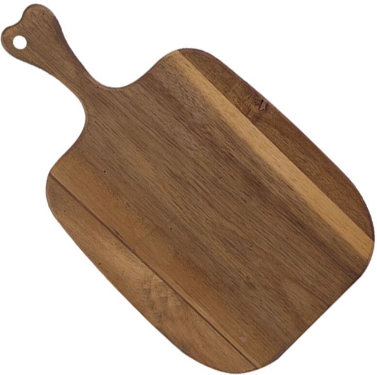 INF Akazienholz Schneidebrett 35.5x20x1.5cm — Massives Holz zum Schneiden und Servieren von Käse, Obst und Camping