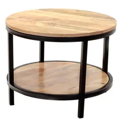 Runder Couchtisch Retro 60x45x60 aus Mangoholz