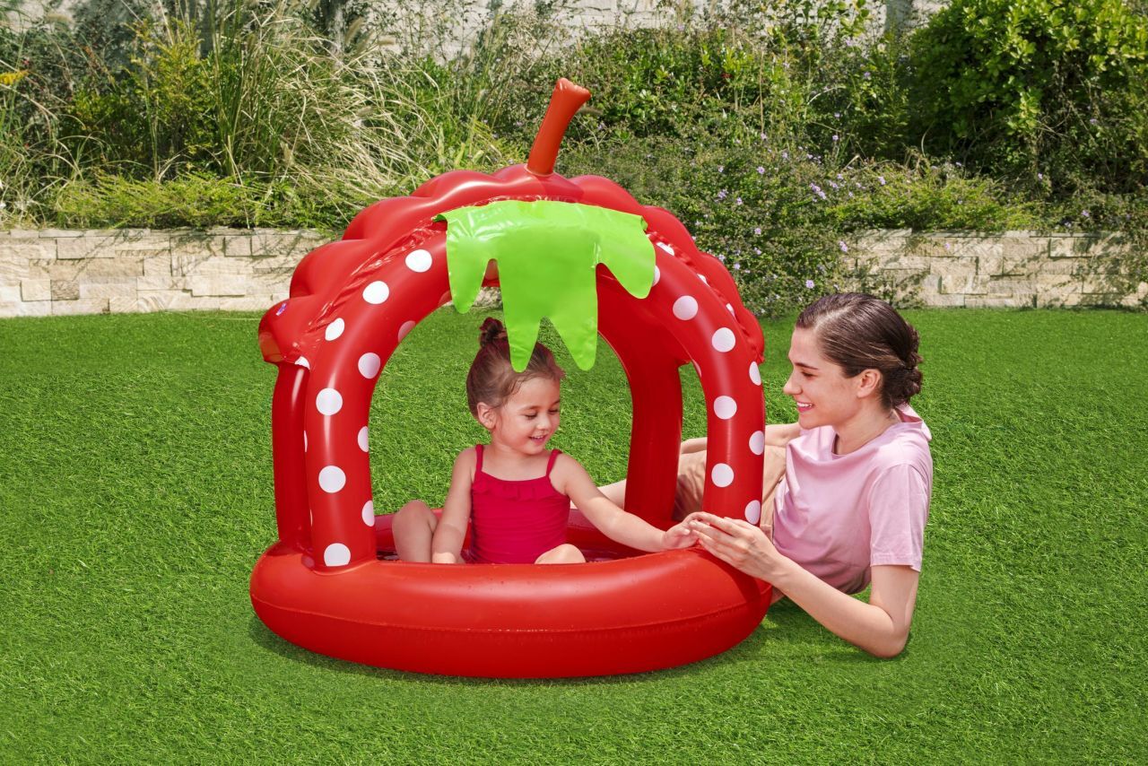 Bestway Planschbecken Erdbeere mit Dach Ø 91 x 91 cm