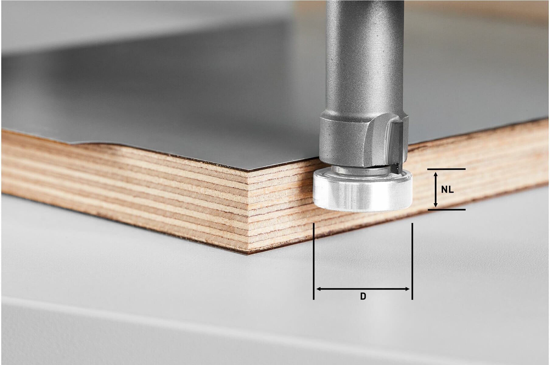 Festool HW HW D22/8-OFK Bündigfräser,für Plattenmaterialien, mit Hartmetall-Schneiden und Fräsqualität, 490085)