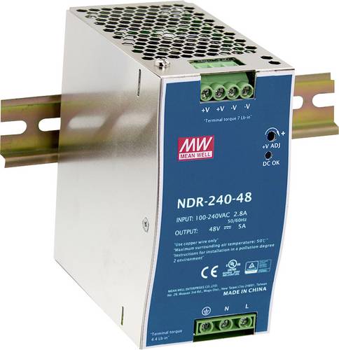 Mean Well NDR-240-24 Hutschienen-Netzteil (DIN-Rail) 10A 240W Anzahl Ausgänge:1 x Inhalt 1St.