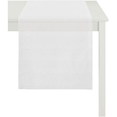 Tischläufer APELT "Easy, Uni-Basic", weiß, B:48cm L:140cm, Leinen, Polyester, Tischdecken