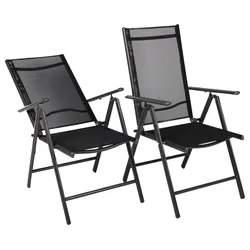 Gartenstuhl-Set 2er-Set Anthrazit mit Relaxfunktion