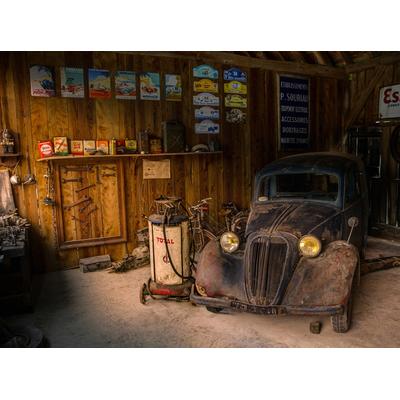 Fototapete PAPERMOON "Altes Auto", bunt, B:3,5m L:2,6m, Vlies, Tapeten
