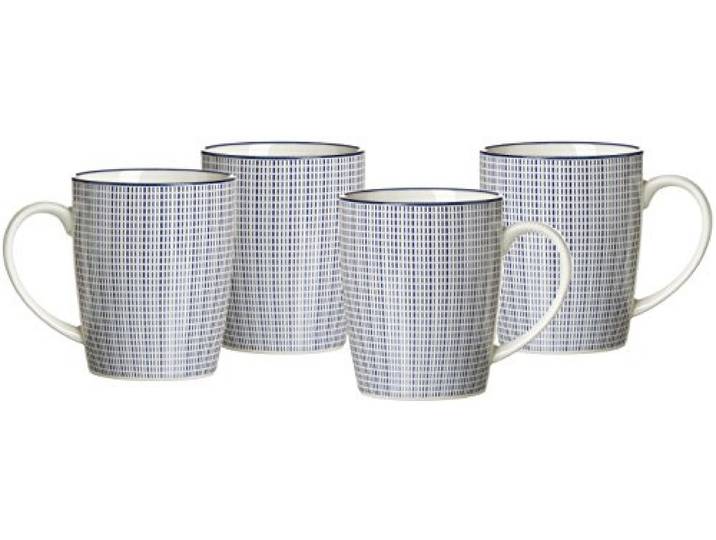 Ritzenhoff & Breker Kaffeebecher-Set Royal Makoto, 4-teilig, 350 ml, Porzellangeschirr, Blau-Weiß