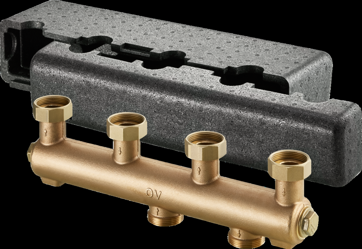 Oventrop répartiteur pour Regumat 1351571 DN25, pour 2 circuits de chauffage, gunmetal
