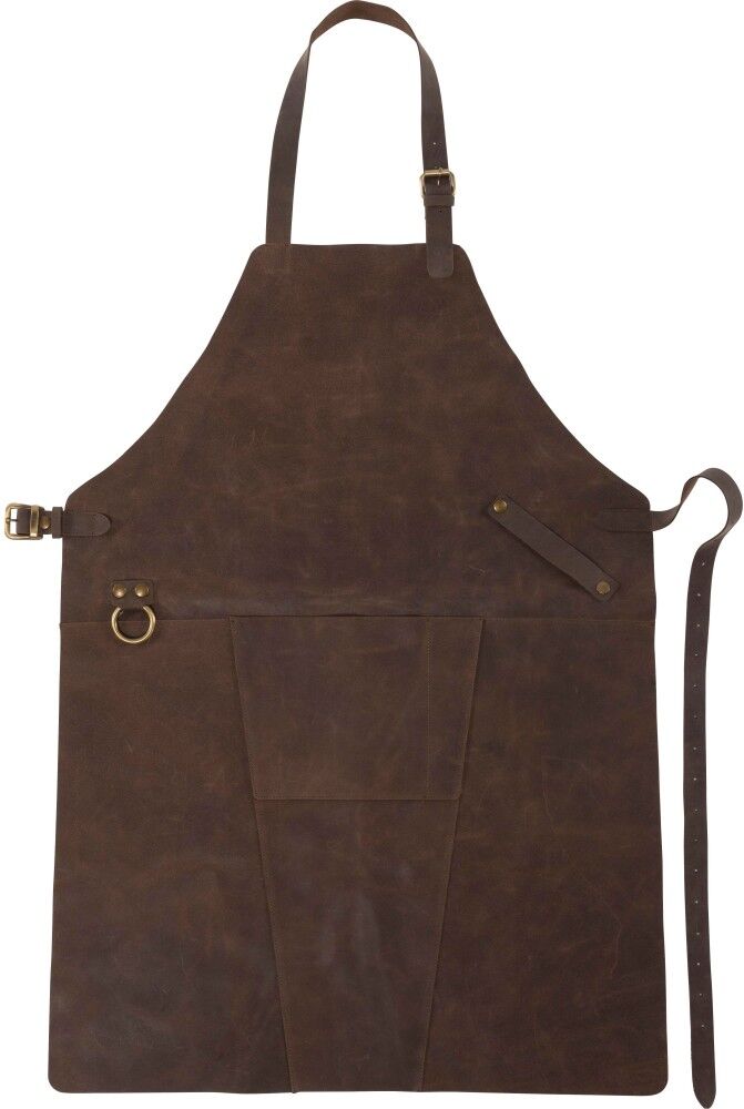 Tablier personnalisé en cuir reconstitué Nori brun