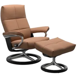 Stressless Sessel mit Hocker David Signature Leder Braun Batick Latte L (Large)