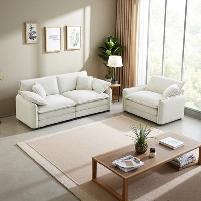 ZWYO HOSIMU Corduroy Modern Sofa Set with Memory Foam Cushions (3-Seater)