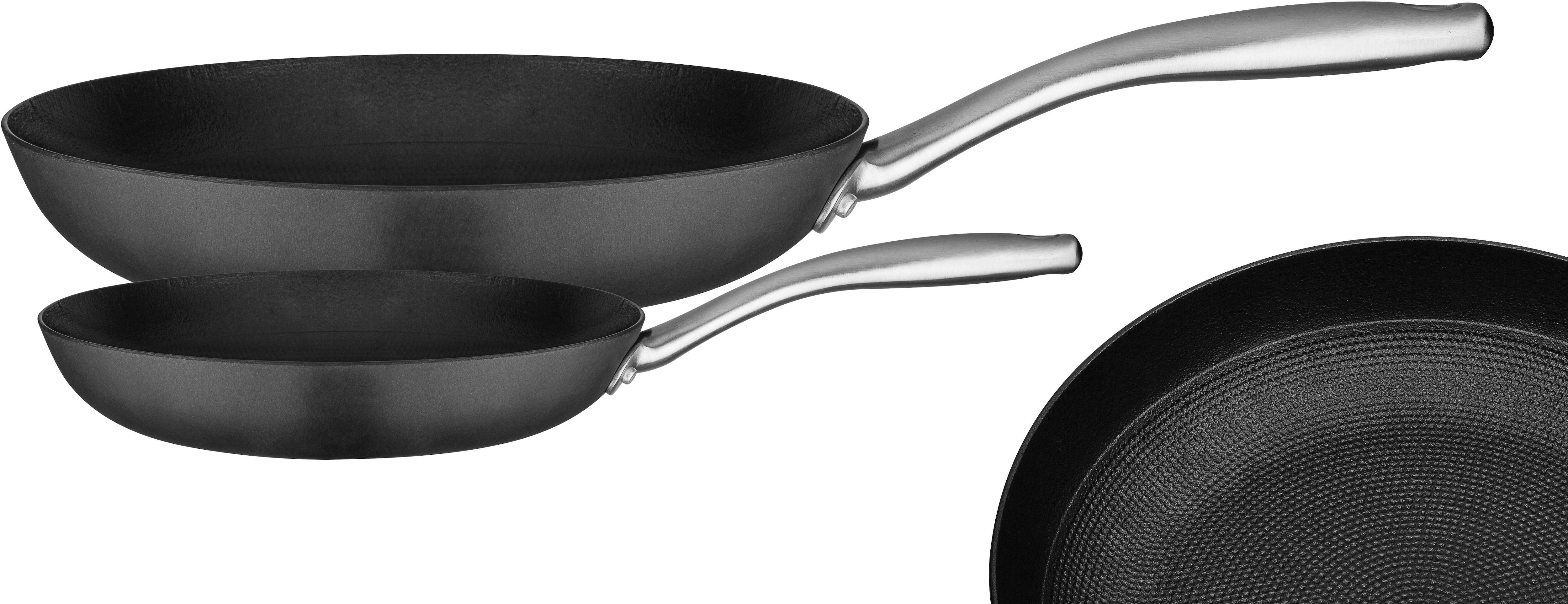 Pfannen-Set GSW "Robusta", grau (schwarz, edelstahlfarben), Ø:28cm, Pfannen, Pfannen-Set, Induktion