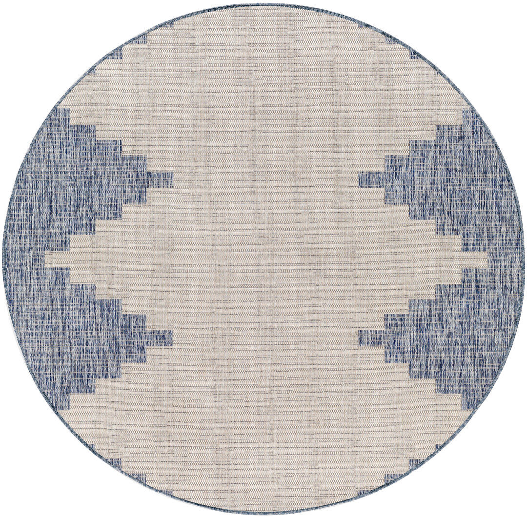 Natur Pur Marion Indoor & Outdoor Boho Denim Rug Navy;Blue;Gray;Oatmeal;Taupe;OffWhite;PaleBlue Round 160cm