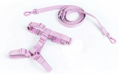 Uplift Essentials Macaron Series Harness & Leash Set Dual Head Adjustable Comfort Vest For Small To Medium Dogs lavender m