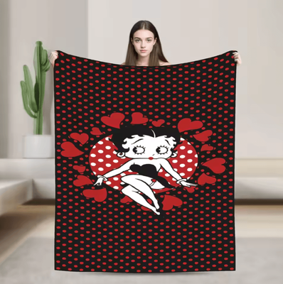 Inspire Curations Betty Boop Soft Plush Flannel Throw Blanket 8 102x127cm