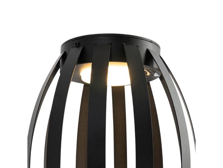 Ensemble de 2 lampes de table d'extérieur noires à 3 niveaux de