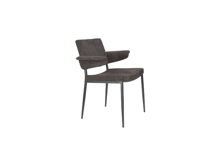 Fauteuil de table en tissu gris Portland