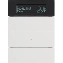 Berker GmbH & Co. KG Tastsensor 75663599 3fach mit Raumtemperatur (75663599), Thermostat, Weiss
