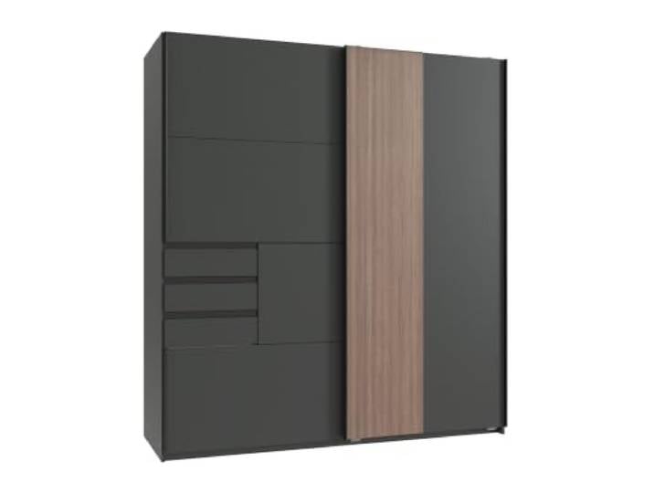 Kleiderschrank Coburg Schwebetürenschrank Grafit, Multiplex-Optik