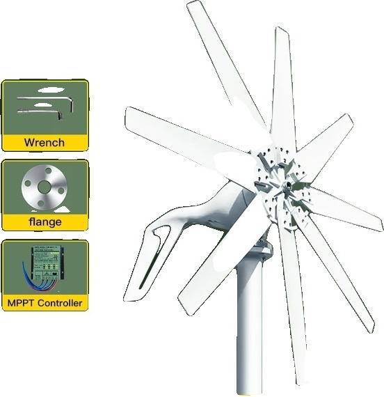 Windturbinegenerator, 1000w Leistung, e Energieerzeugung, 24V, Mit Mppt Controller, 1000W