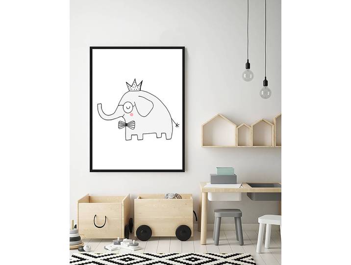 Tableau déco King Elephant 63 x 83cm Multicolore