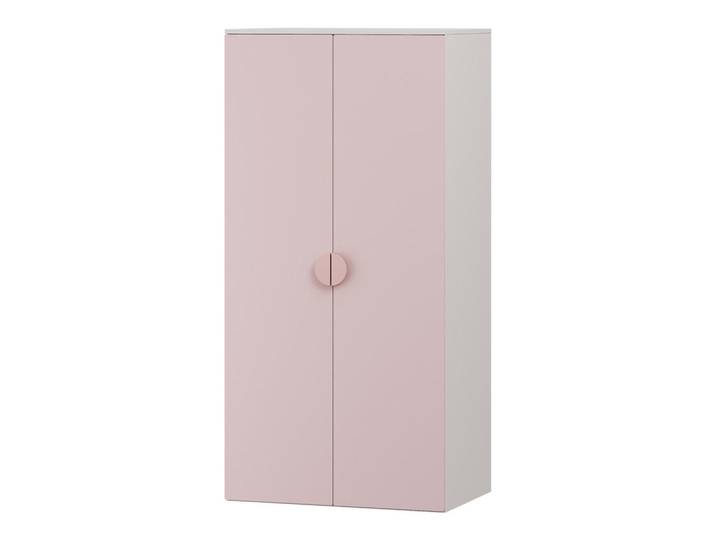 [en.casa] Kinderkleiderschrank Sandnes Ii., Weiß, Rosa, Holzwerkstoff, Rechteckig, 40x123x60 cm, Baby- und Kindermöbel, Babyzimmer, Babykleiderschrank