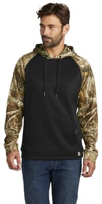 Russell Outdoors RU451 Realtree Performance Colorblock Pullover Hoodie in Black/Realtree Edge size 4XL   Polyester