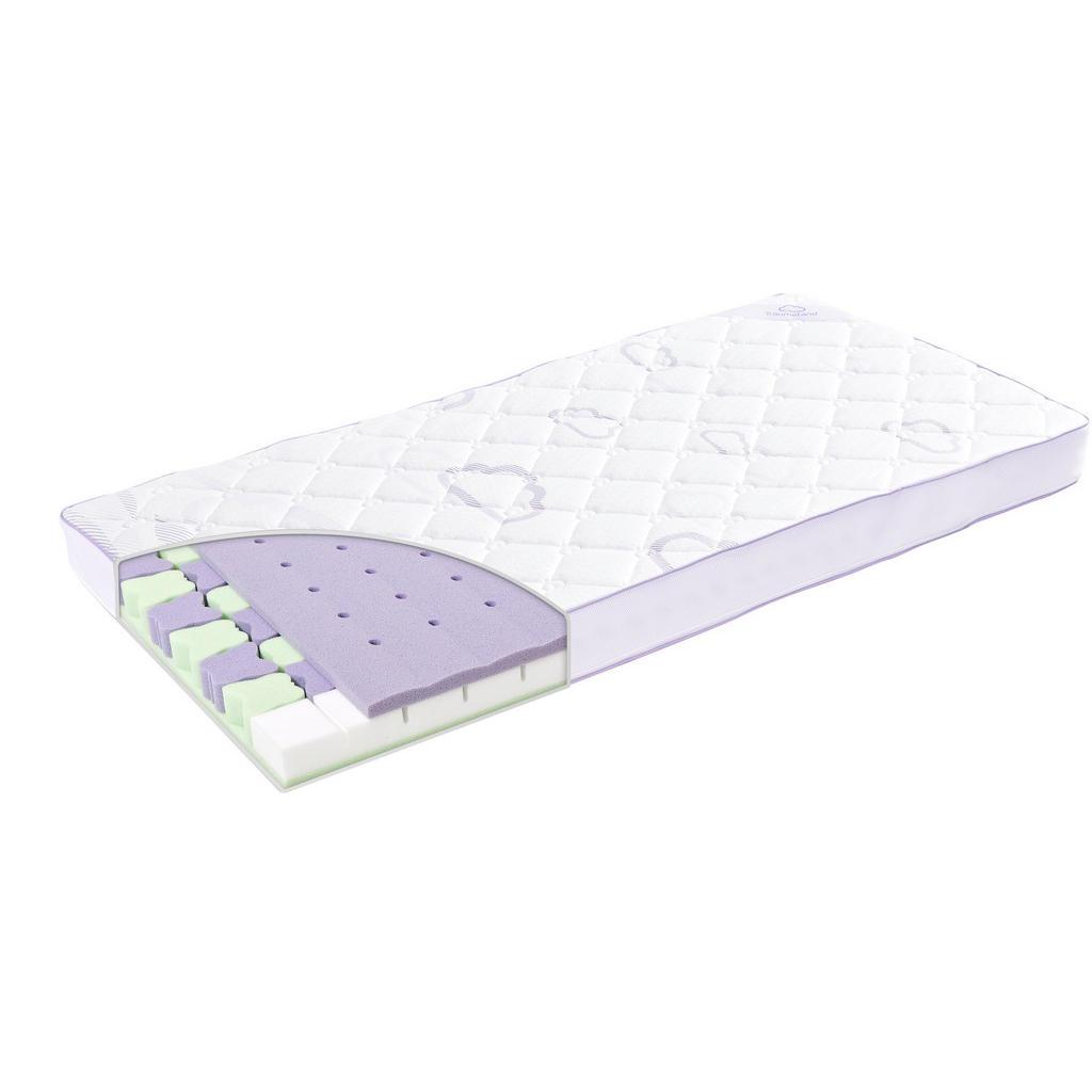 Träumeland Kindermatratze , Weiss, Violett , Textil , 60x120 cm , Fkt, Textiles Vertrauen - Oeko-Tex®, Made in Austria , Über- und Sondergrössen erhältlich, Bezug abnehmbar/waschbar, wendbar, klimatisierte Belüftungskanäle, atmungsaktiv, Sitzkantenverstärkung, Nässeschutz , Baby- und Kindermöbel, Babyzimmer, Babymatratzen