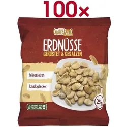 Hellma Erdnüsse geröstet und gesalzen 100 Portionsbeutel