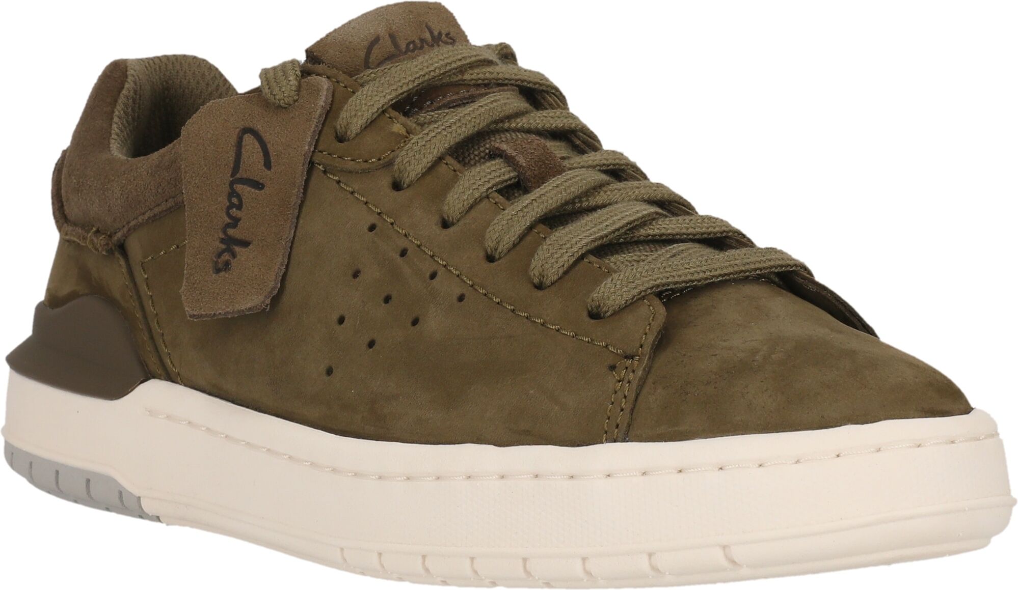 Schnürschuh CLARKS "Courtlite2", Herren, Gr. 42, grün, Schuhe Schnürschuh, im retro-inspiriertem Look mit modernen Funktionen