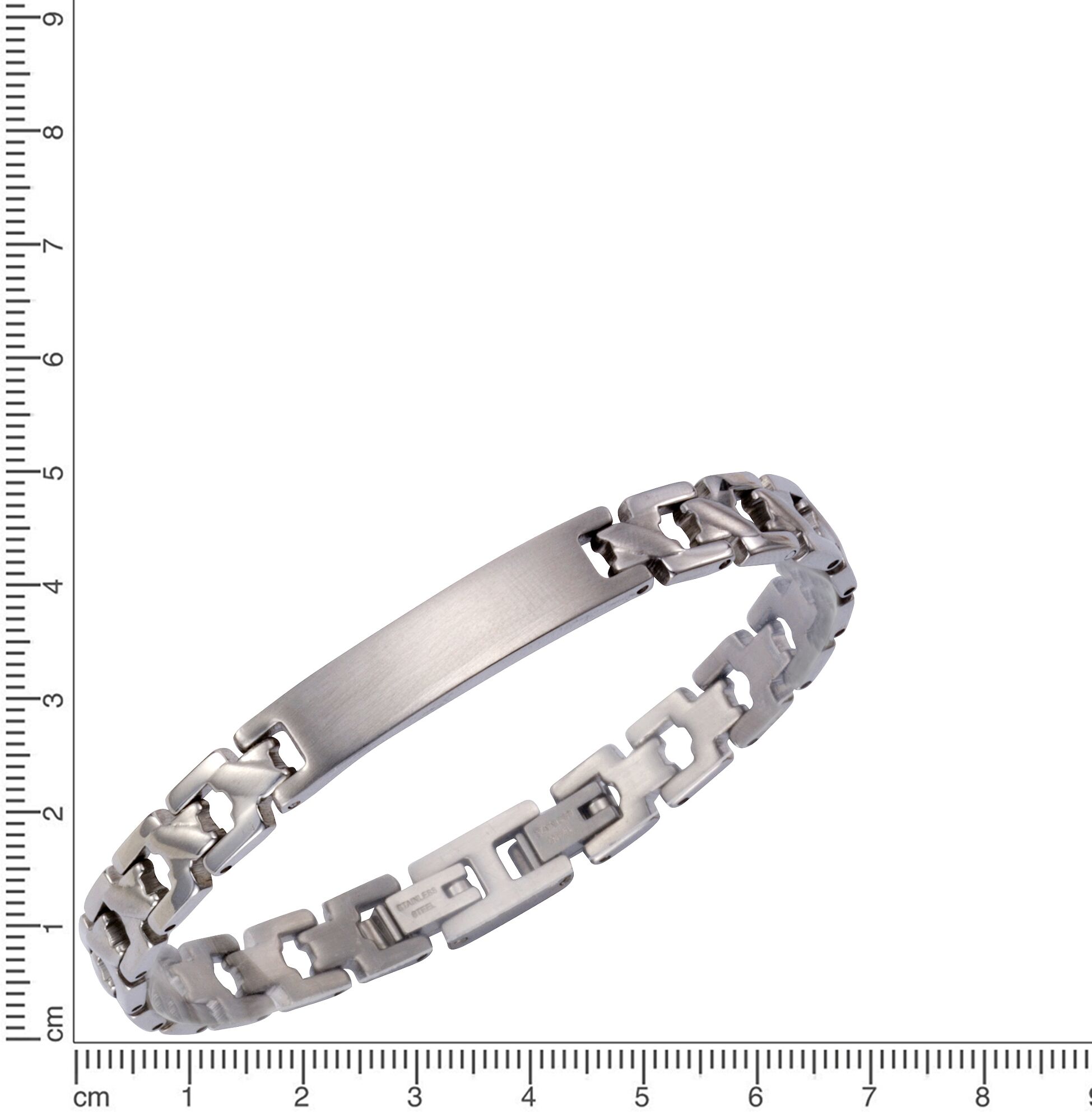 Armband FIRETTI "Schmuck Geschenk Armkette ID-Platte", silber (edelstahlfarben), Armbänder, Damen, 20cm, Edelstahl, Armband