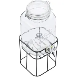 Serengeti Point-Virgule drankdispenser - 3,6 l - Met metalen houder (S-212692), Getränkespender, Transparent, Silber