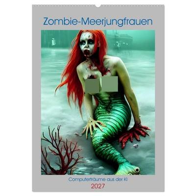 Zombie-Meerjungfrauen - Computerträume aus der KI (Wandkalender 2027 DIN A2 hoch), CALVENDO Monatskalender