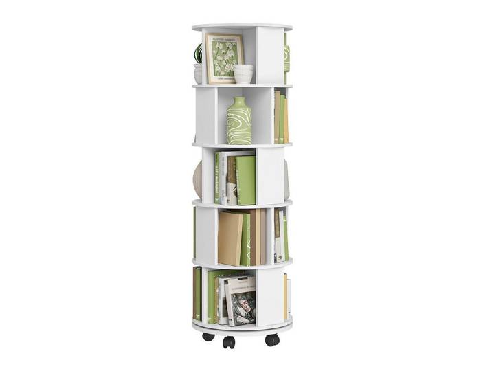 LuxusKollektion Drehregal Drehregal 5 Ebenen Weiß 45x45x161,5cm, 1-tlg.