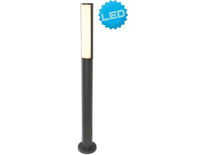 LED Außen-Stehlampe NÄVE Flair , grau (dunkelgrau), H:90cm Ø:6,5cm, Leuchten, LED Außen-Stehlampe, Aluminium dunkelgrau Höhe 90cm IP54 warmweißes Licht