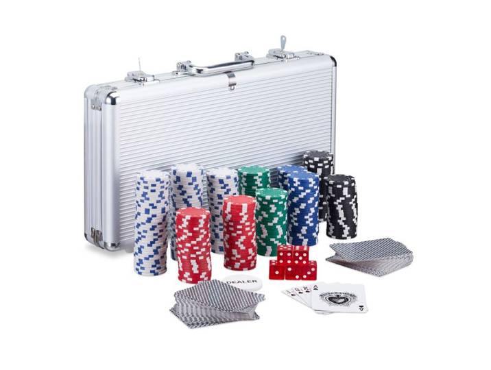 Relaxdays Pokerkoffer mit 300 Laserchips
