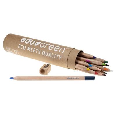 edugreen Buntstifte dreikant Runddose, 14er Set inkl. Spitzer