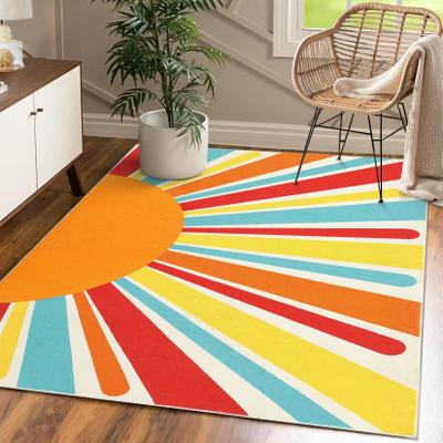 Garvee Modern Sunburst Washable Area Rug