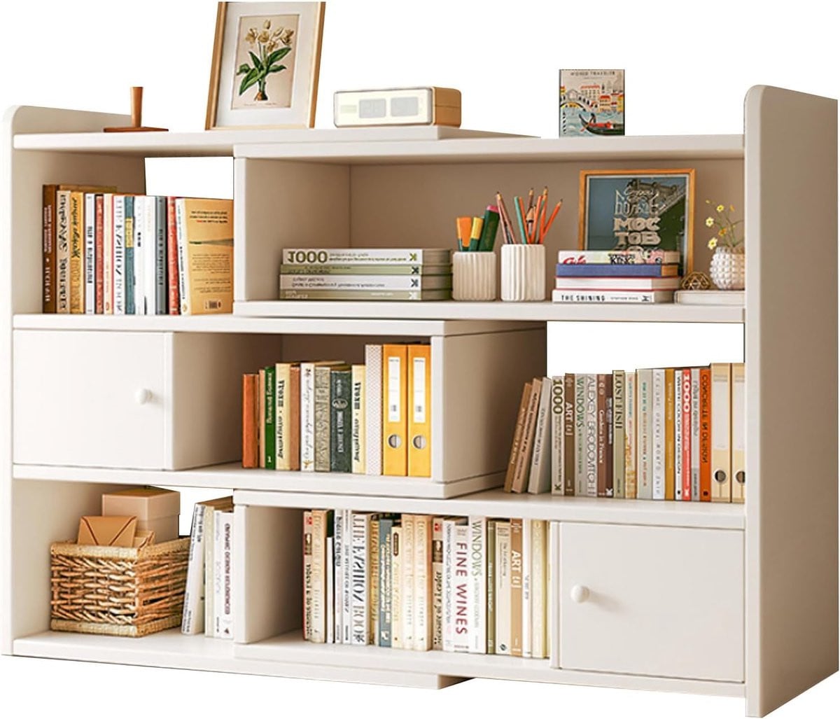 Verstelbare Bureau Boekenplank voor Thuis Kantoor in Houtkleur