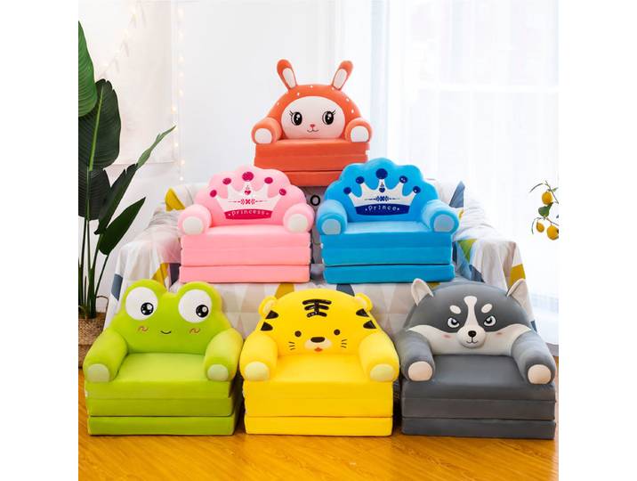 Canapé pliable en peluche pour enfants, canapé pour enfants, dossier, fauteuil, lit, 2 en 1, rabat ouvert, garçons et filles