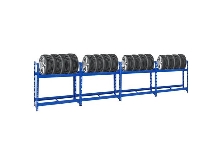 PROREGAL® Schwerlastregal MegaDeal Reifenregal Räderregal TIGER 100x110x35cm 8 Reifen 2 Ebenen, 4-tlg., Für Winterreifen Sommerreifen Allwetterreifen 150kg Fachlast