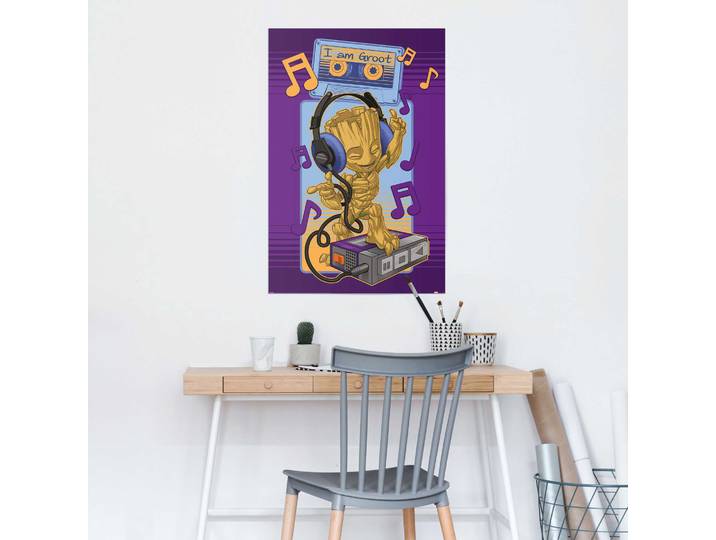 Affiche Guardians Galaxy Groot Papier Mauve 61 x 92 x 0cm