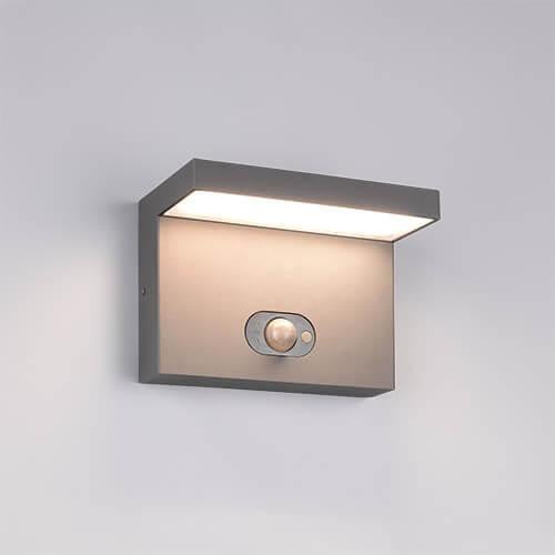 Trio Leuchten Blyde Hybride LED Buitenwandlamp met Zonne-energie en Bewegingssensor, Antraciet