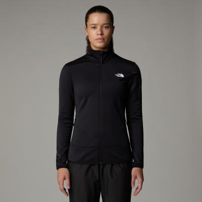Fleecejacke THE NORTH FACE "W MISTYESCAPE FLEECE", Damen, Gr. L, schwarz (tnf schwarz, tnf schwarz), Obermaterial: 93% Polyester, 7% Elasthan, Jacken Fleecejacke, für Sport- und Outdooraktivitäten, dehnbares Material