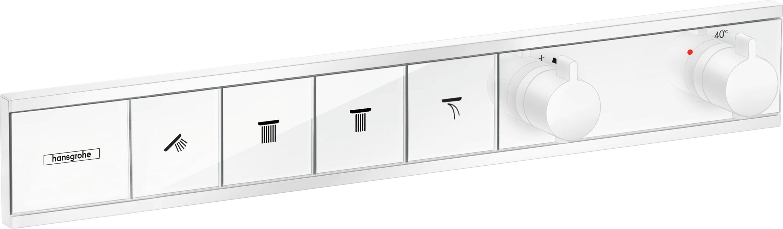 Thermostat RainSelect f UP-Thermostat 4 Verbraucher mattweiß mattweiß Unterputz Fertigset 4 Verbraucher
