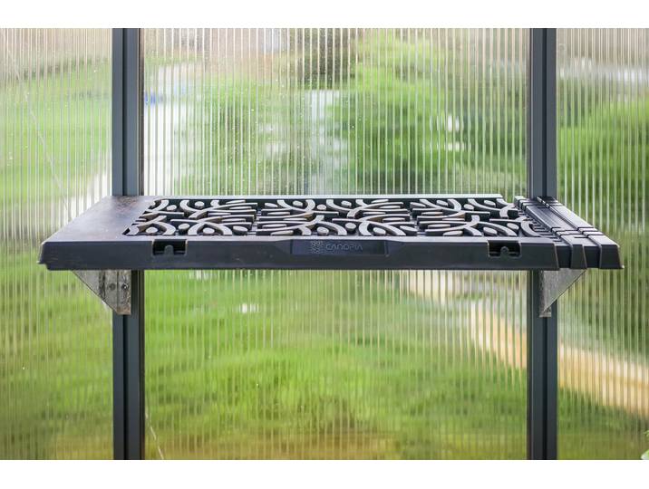 Anbauregal, Aluminium & Kunststoff, Grau, 65×26 cm, Leaves Design, Modern, Palram - Canopia