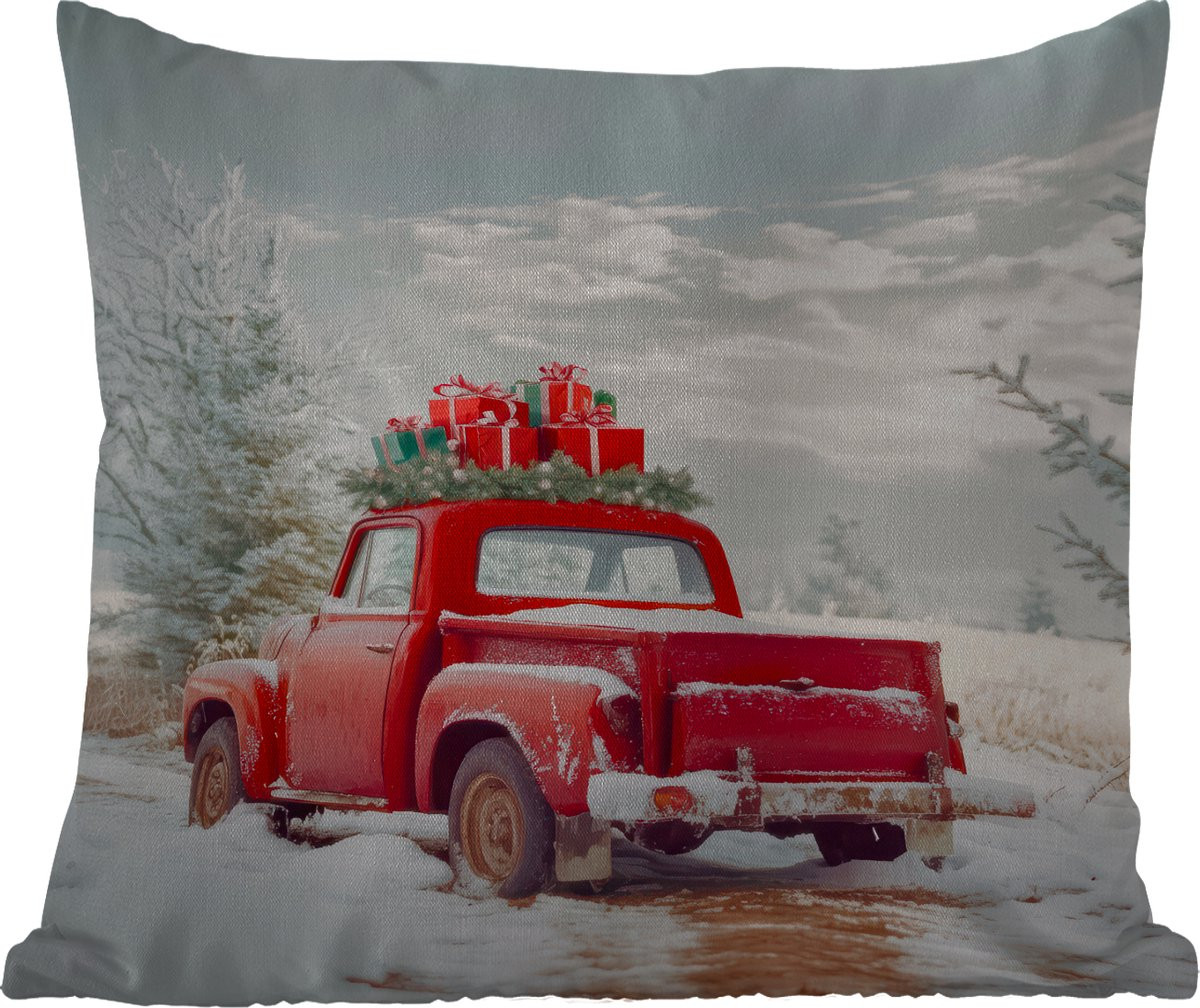 PillowMonkey Weerbestendig Sierkussen Buiten Auto Rood 60 x 60 cm
