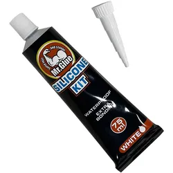 Silikon-Kit 75g Tube - Wasserdichtes Sanitärsilikon weiss zum Abdichten & Verfugen in Bad Küche Sanitäranlagen - optimale Haftung leichte Glättung