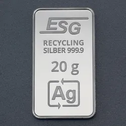 Silberbarren 20g ESG geprägt gravierbar Recyclingsilber