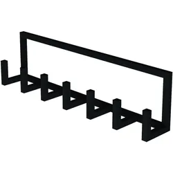 Helloshop26 - Lyngen Wandgarderobe für den Eingangsbereich mit 7 Stahlhaken 75 x 10 x 20 cm schwarz 03_0010377